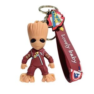 Disney Groot Guardians of the Galaxy 3D Keychain Wristlet Bag Charm